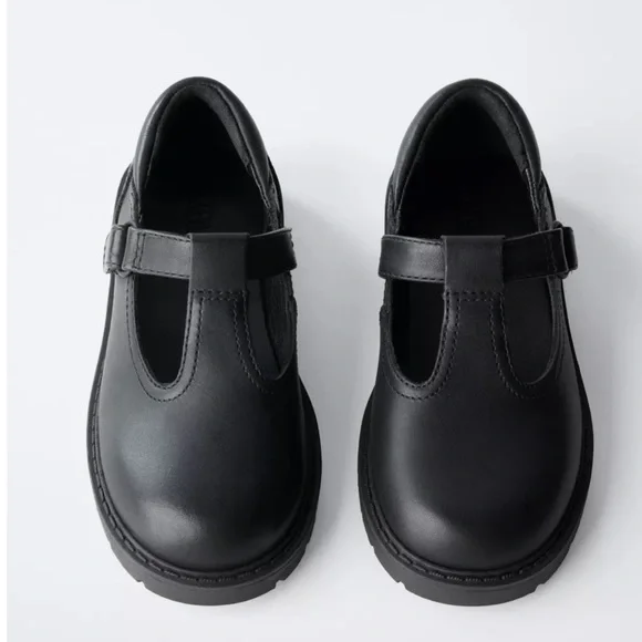 Zara Kids NWT leather black mary jane school shoes 6552/630 - Picture 5 of 13